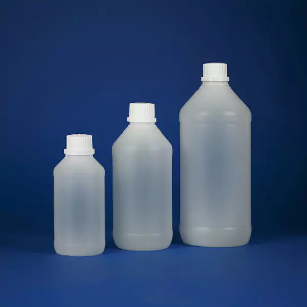 Narrow Neck Bottles with White Tamper Evident Cap